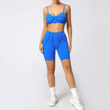 Ensemble Tenue Sport Fitness Pilates Côtelé Femme