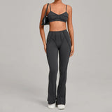 Ensemble Tenue Sport Fitness Pilates Côtelé Femme