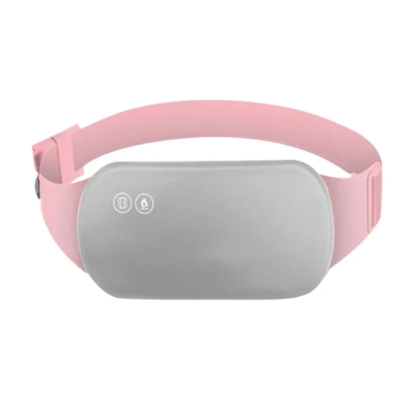 Ceinture pour les Regles rose avec fonction chauffante et massage pour soulager les douleurs menstruelles.