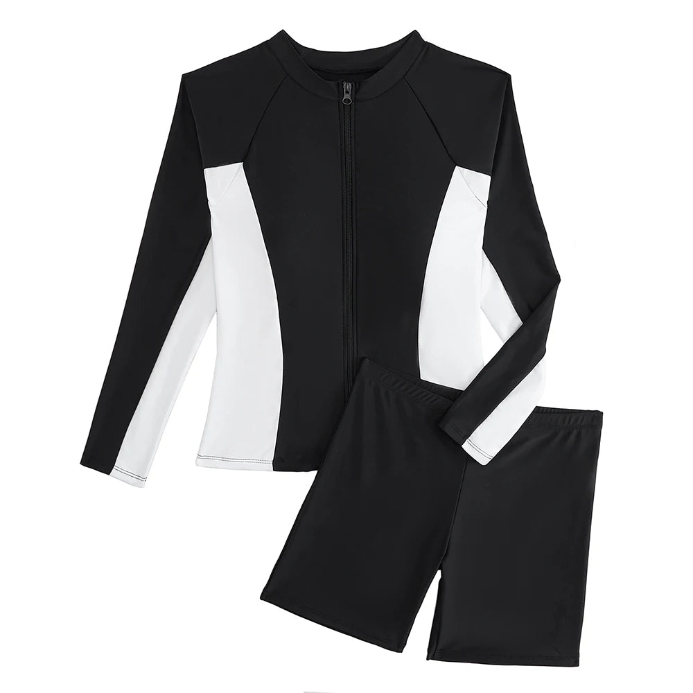 Maillot de Bain Manche Longue Veste Zippée