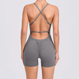 Combinaison Legging Short Sport Bretelles Dos Croisées
