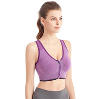 Soutien Gorge de Sport Sans Armature Fermeture Zip Avant