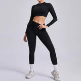 Ensemble Tenue Sport Fitness Pilates Côtelé Femme