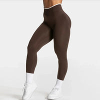 Legging Push Up Gainant Taille Haute à Liseré Blanc