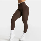 Legging Push Up Gainant Taille Haute à Liseré Blanc