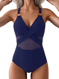 Maillot de Bain 1 Pièce Effet Croisé et Gainant