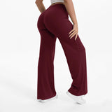 Pantalon yoga femme taille moyenne jambe droite bleu – Violet Vin