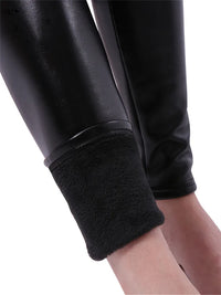 Legging Simili Cuir Doublé Polaire