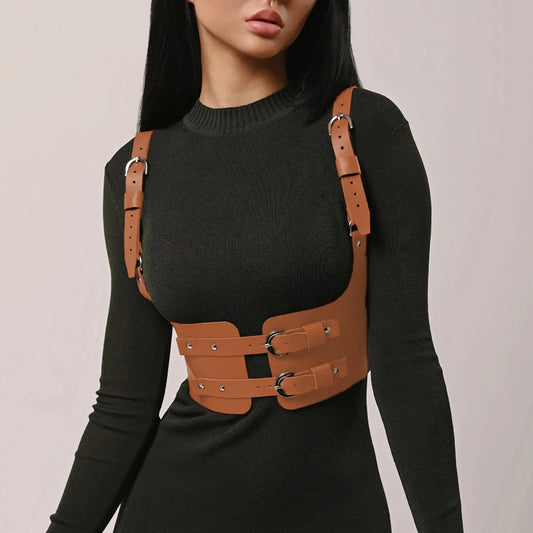 Ceinture Corset Lanières Cuir