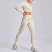 Ensemble Legging Nervuré Manche Longue Femme