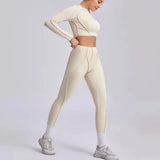 Ensemble Legging Nervuré Manche Longue Femme