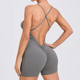 Combinaison Legging Short Sport Bretelles Dos Croisées