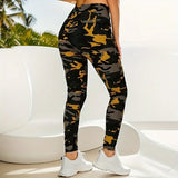 Legging Sport Femme Taille Haute Camouflage Militaire