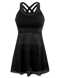 Maillot de Bain Style Robe Tankini en Dentelle Crochet