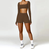 Ensemble Tenue de Sport Femme Crop Top