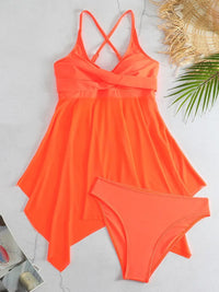 Maillot de Bain Tankini 2 Pièces avec Voile Semi Transparent