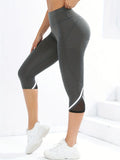Legging Court Femme Taille Haute Gainant