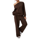 Ensemble femme sweat épaule dénudée et pantalon ample 5
