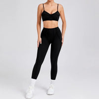 Ensemble Tenue Sport Fitness Pilates Côtelé Femme
