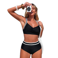 Maillot de Bain 2 Pièces Femme Taille Haute Effet Ventre Plat