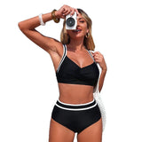 Maillot de Bain 2 Pièces Femme Taille Haute Effet Ventre Plat