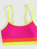 Maillot de Bain 2 Pièces Brassière Taille Haute Gainant Rose & Orange