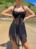 Maillot de Bain Tankini 2 Pièces avec Voile Semi Transparent