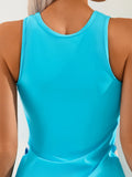 Maillot de Bain Femme Bretelles Larges Shorty avec Jupette