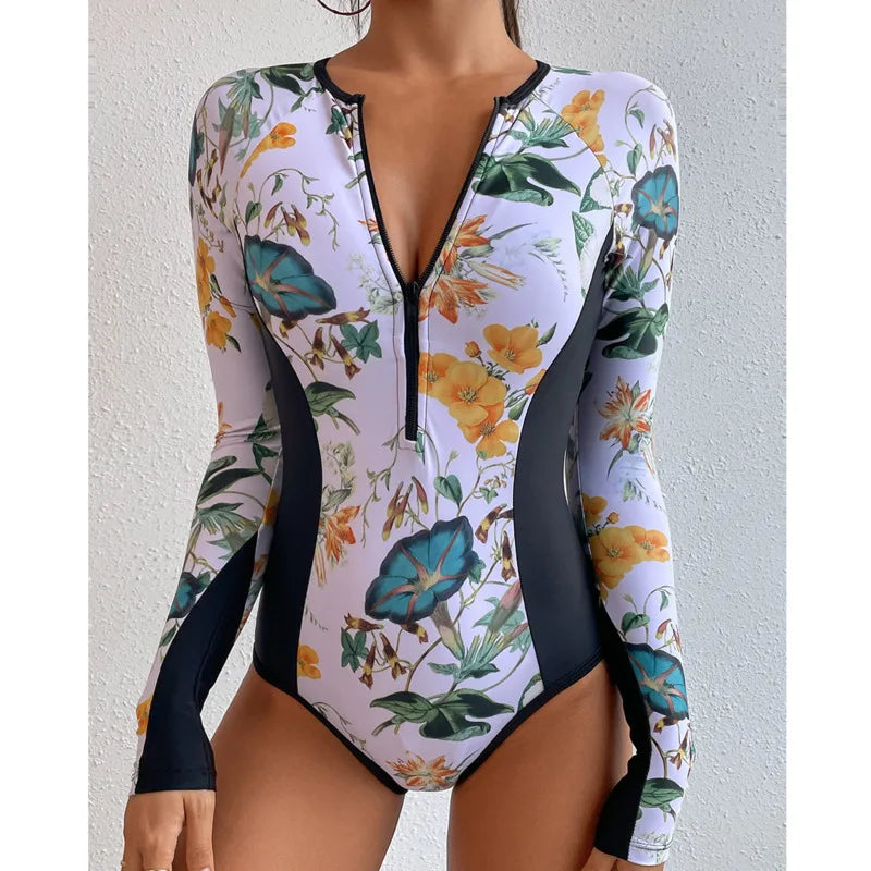 Maillot 1 Pièce Manches Longues Zippé
