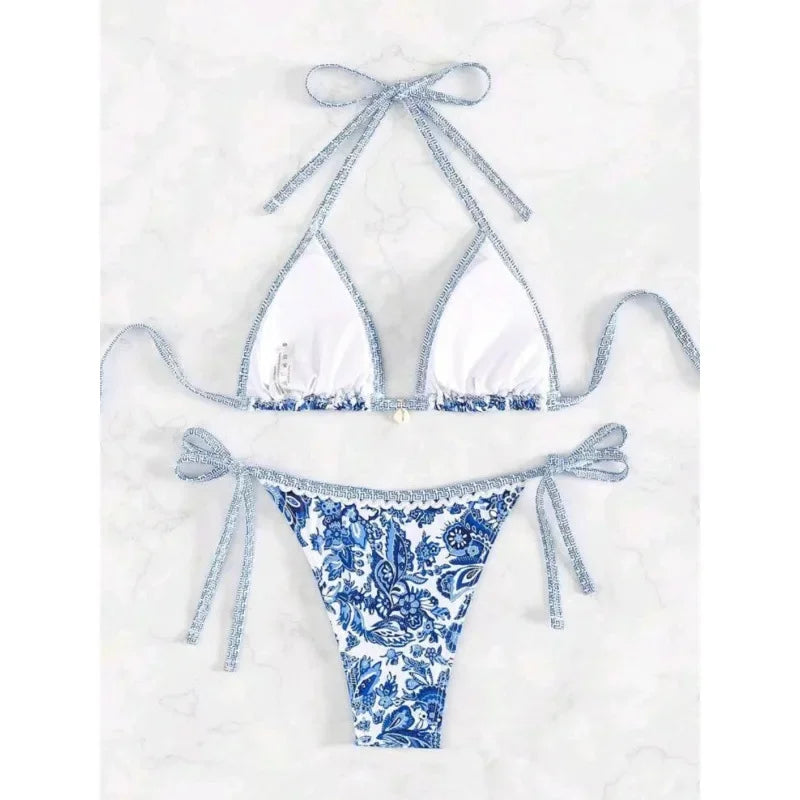 Bikini Fleuri Bleu