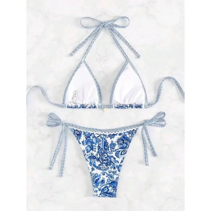 Bikini Fleuri Bleu