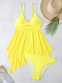 Maillot de Bain Tankini 2 Pièces avec Voile Semi Transparent