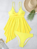 Maillot de Bain Tankini 2 Pièces avec Voile Semi Transparent