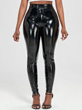 Legging Simili Cuir Brillant