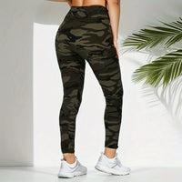 Legging Sport Femme Taille Haute Camouflage Militaire