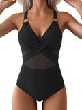 Maillot de Bain 1 Pièce Effet Croisé et Gainant
