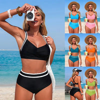Maillot de Bain 2 Pièces Femme Taille Haute Effet Ventre Plat
