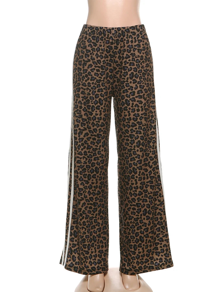 Pantalon large léopard avec bande latérale 6