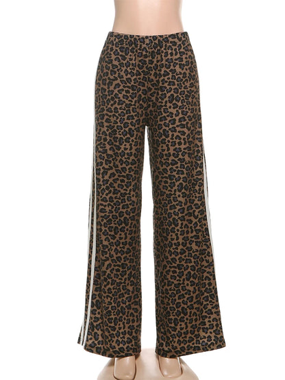 Pantalon large léopard avec bande latérale 6