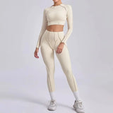 Ensemble Legging Nervuré Manche Longue Femme