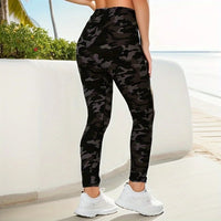 Legging Sport Femme Taille Haute Camouflage Militaire