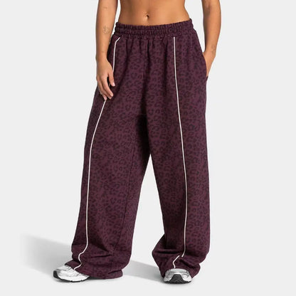 Pantalon large imprimé léopard femme respirant yoga 4