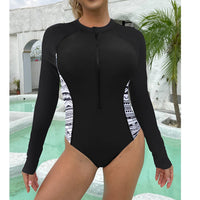 Maillot de Bain Une Pièce Manches Longues Zippé