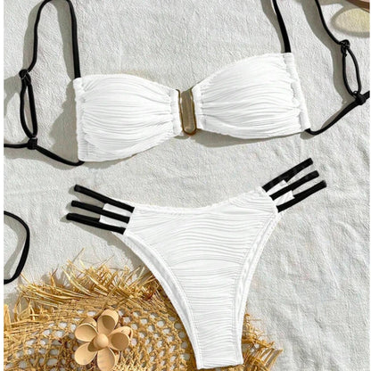 Bikini Texturé Effet Plissé