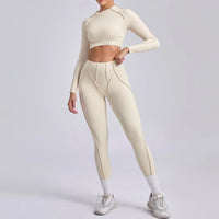 Ensemble Legging Nervuré Manche Longue Femme