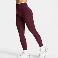 Legging Push Up Gainant Taille Haute à Liseré Blanc