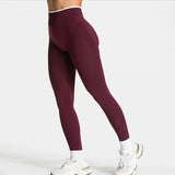 Legging Push Up Gainant Taille Haute à Liseré Blanc