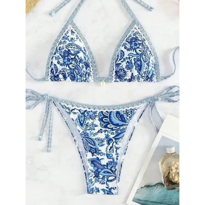 Bikini Fleuri Bleu