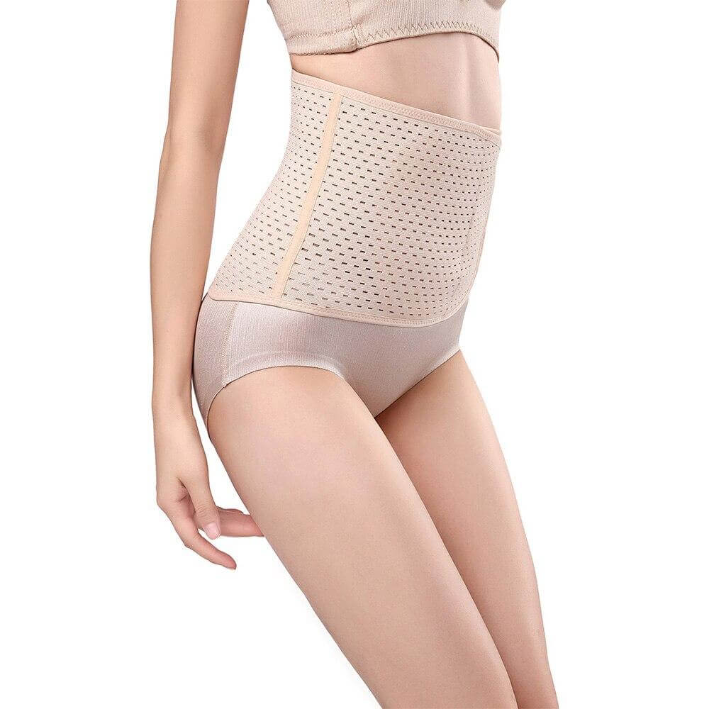Ceinture Apres Accouchement beige vue latéral