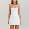 Robe bustier blanche courte 